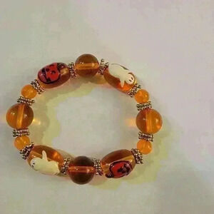 Halloween glass beaded bracelet